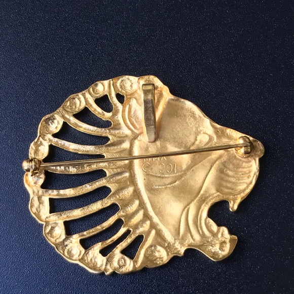 VTG MMA Gold Persian Roaring Lion Pendant & Brooch - Picture 5 of 9